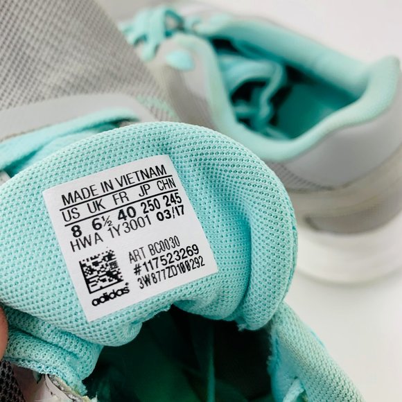 Adidas Cloudfoam Womens Shoes Size 8 Athletic Sneakers HWA 1Y3001 Gray Torquoise - Picture 8 of 8